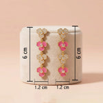 Gold-Plated 92.5 Silver Pink Floral Drop Ivanah Silver
