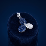 Sapphire Blue and Pavé Crystal Floral Cluster Pendant Ivanah Silver