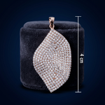 Rose Gold Diamond-Style Leaf Pendant Ivanah Silver
