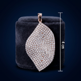 Rose Gold Diamond-Style Leaf Pendant Ivanah Silver