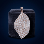 Rose Gold Diamond-Style Leaf Pendant Ivanah Silver