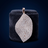 Rose Gold Diamond-Style Leaf Pendant Ivanah Silver