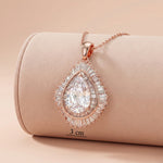 Rose Gold Vermeil & Crystal Sunburst Teardrop Pendant Ivanah Silver