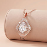 Rose Gold Vermeil & Crystal Sunburst Teardrop Pendant Ivanah Silver
