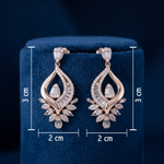 Elegant Rose Gold Swirl & Cluster Statement Drop Studs Ivanah Silver