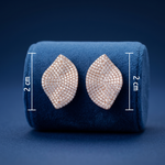 Rose Gold Crystal Leaf Stud Ivanah Silver
