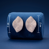Rose Gold Crystal Leaf Stud Ivanah Silver