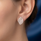 Rose Gold Crystal Leaf Stud Ivanah Silver