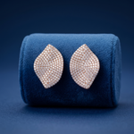 Rose Gold Crystal Leaf Stud Ivanah Silver