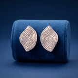 Rose Gold Crystal Leaf Stud Ivanah Silver