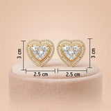92.5 Silver Gold-Plated Heart Studs Ivanah Silver