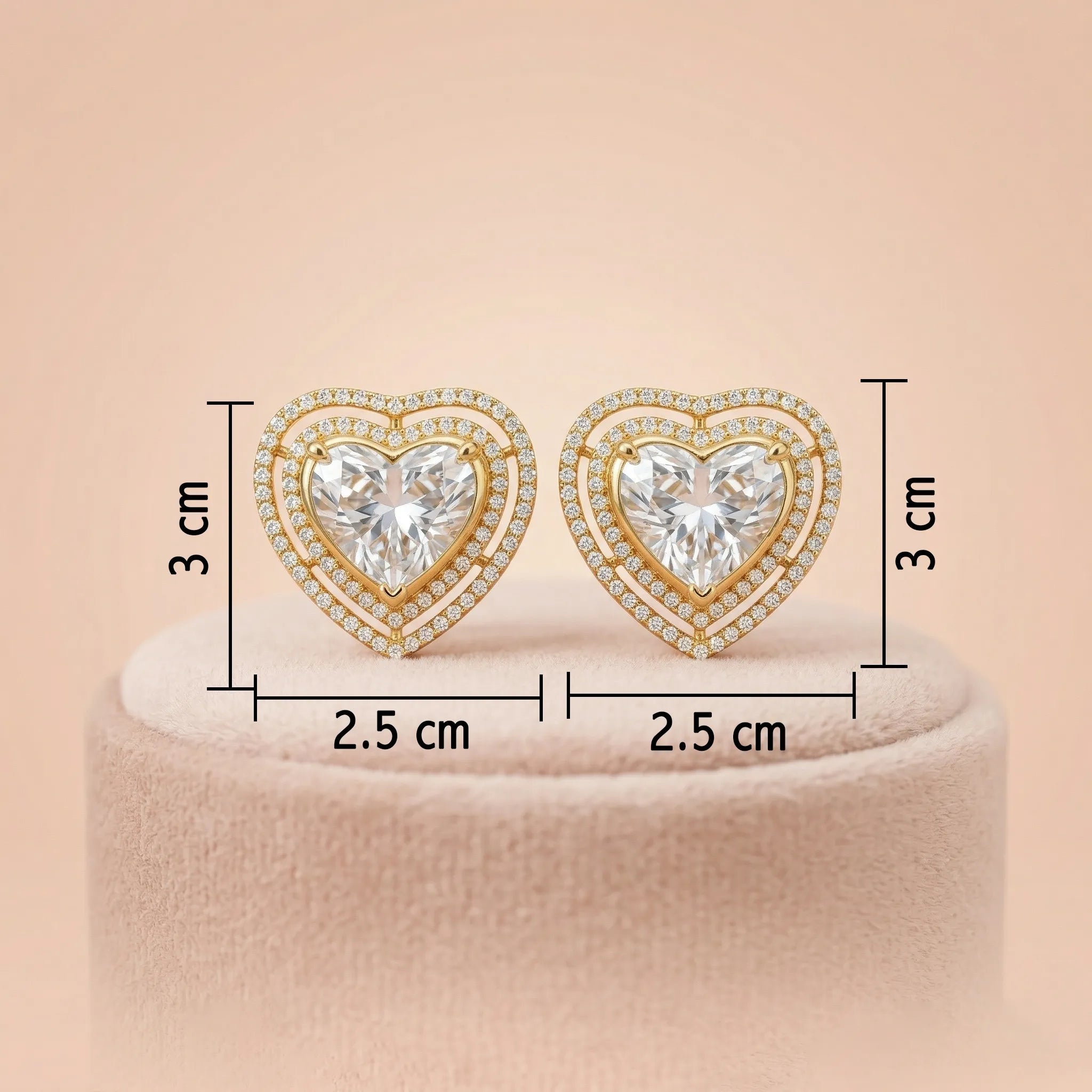 92.5 Silver Gold-Plated Heart Studs Ivanah Silver