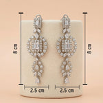 92.5 Silver White Gold-Plated CZ Chandelier Drop Dangler Ivanah Silver