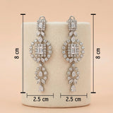 92.5 Silver White Gold-Plated CZ Chandelier Drop Dangler Ivanah Silver