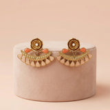 92.5 Silver Gold-Plated Floral Crescent Stud Ivanah Silver