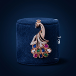 Elegant Rose Gold Peacock Pendant with Multi-Color Gemstones Ivanah Silver