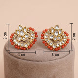 92.5 Gold-Plated Silver Coral Bead Stud Ivanah Silver