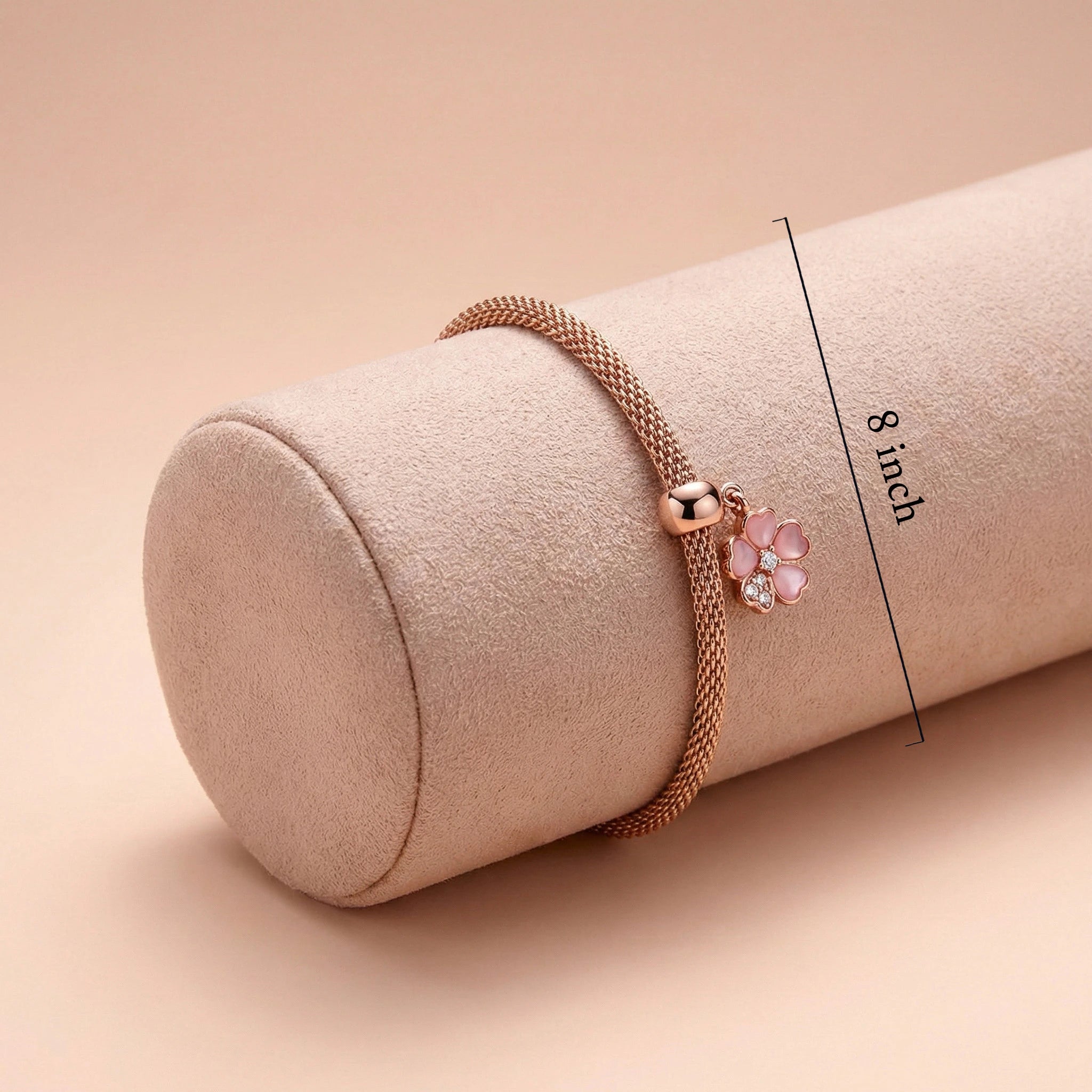 Blushing Blossom Mesh Bracelet Ivanah Silver