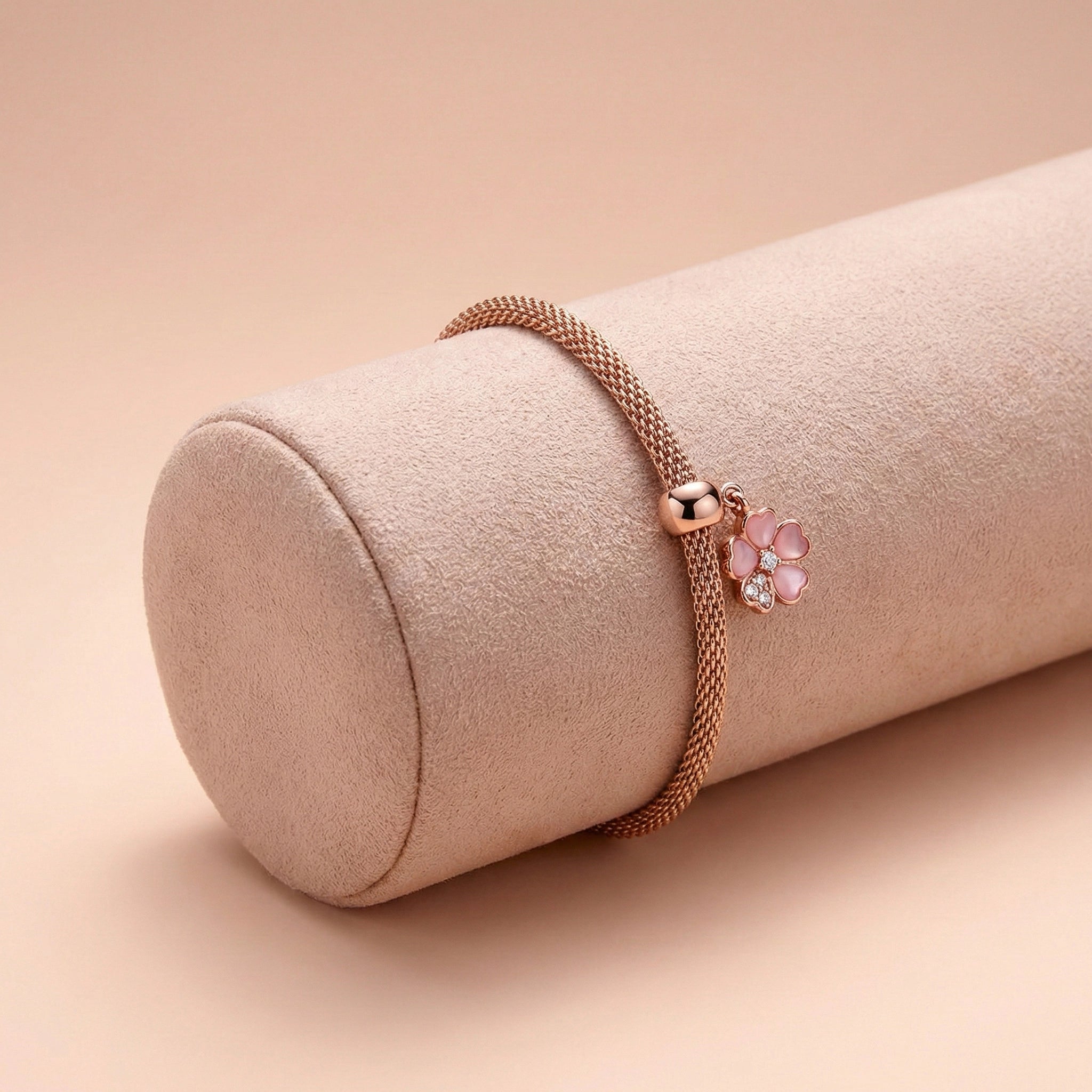 Blushing Blossom Mesh Bracelet Ivanah Silver