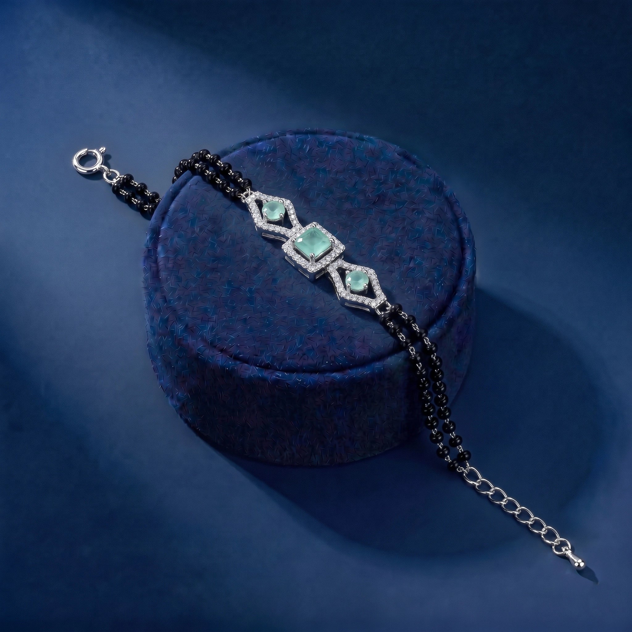 black Beads bracelet Ivanah Silver