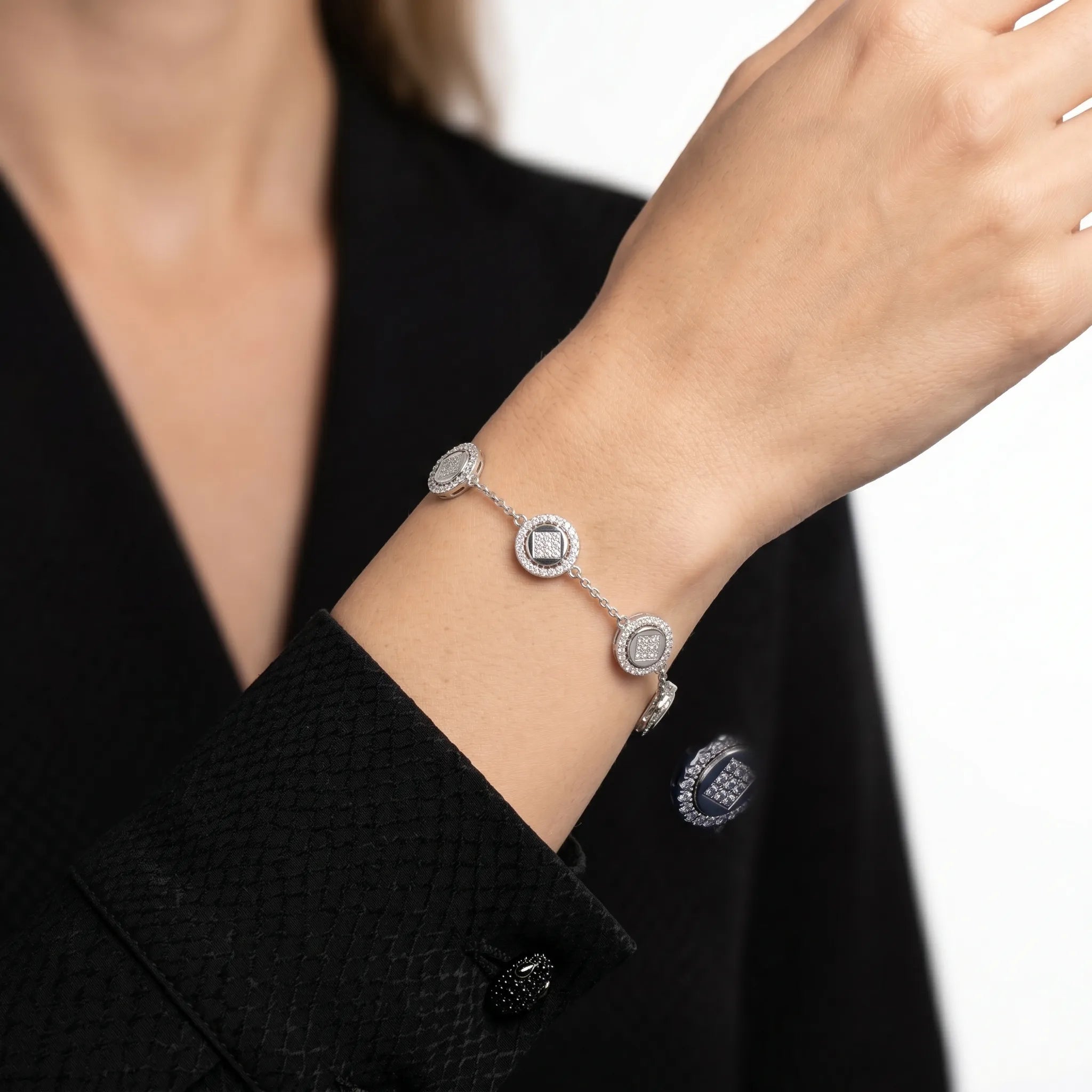 Elegant Diamond Bracelet Ivanah Silver