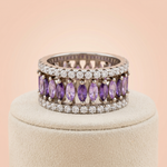 Elegant Purple Marquise Eternity Ring Ivanah Silver