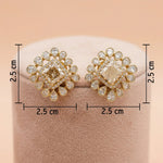 92.5 Silver Gold-Plated Champagne Square Halo Stud Ivanah Silver