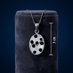 92.5  Silver Oval Polka Dot Inlay Pendant Ivanah Silver