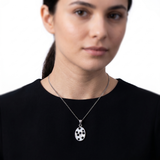92.5  Silver Oval Polka Dot Inlay Pendant Ivanah Silver