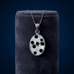 92.5  Silver Oval Polka Dot Inlay Pendant Ivanah Silver
