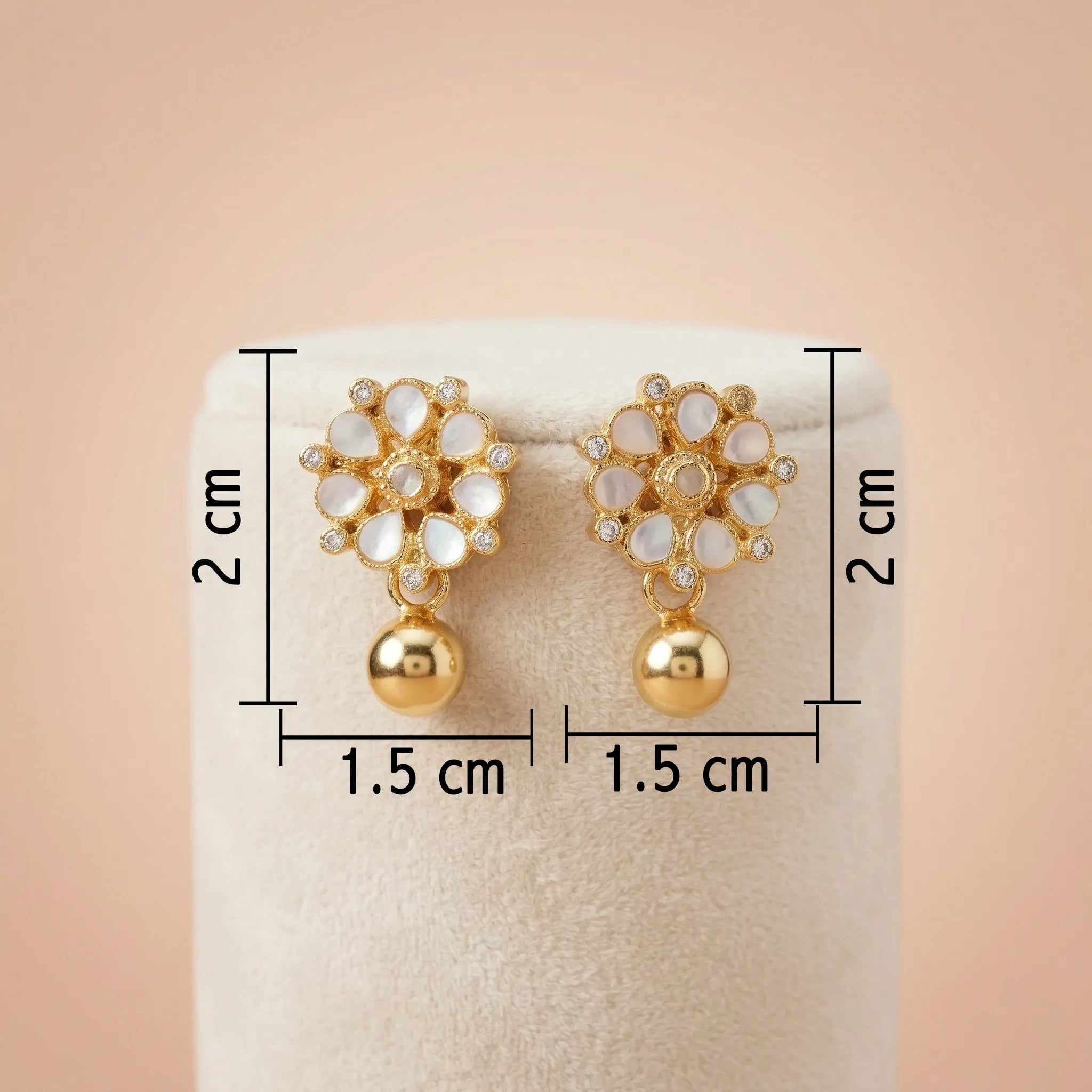 Gold-Plated 92.5 Silver Floral Stud Ivanah Silver