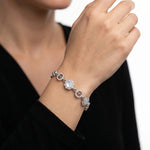 92.5  Silver Infinity & Mother-of-Pearl Floral Bracelet Ivanah Silver