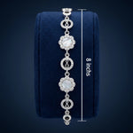 92.5  Silver Infinity & Mother-of-Pearl Floral Bracelet Ivanah Silver