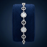 92.5  Silver Infinity & Mother-of-Pearl Floral Bracelet Ivanah Silver