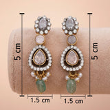 Gold-Plated 92.5 Silver Ornate Crystal & Pearl Drop Dangler Ivanah Silver