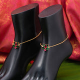 92.5 Silver Lotus Gold Plated Anklets