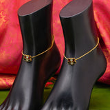 92.5 Silver Lotus Gold Plated Anklets