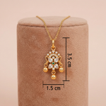 Delicate Gold-Toned Floral Chandelier Pendant Ivanah Silver
