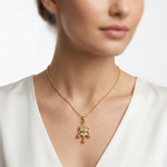 Delicate Gold-Toned Floral Chandelier Pendant Ivanah Silver