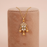 Delicate Gold-Toned Floral Chandelier Pendant Ivanah Silver