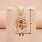 Traditional Gold-Toned Floral Mandala Pendant Ivanah Silver