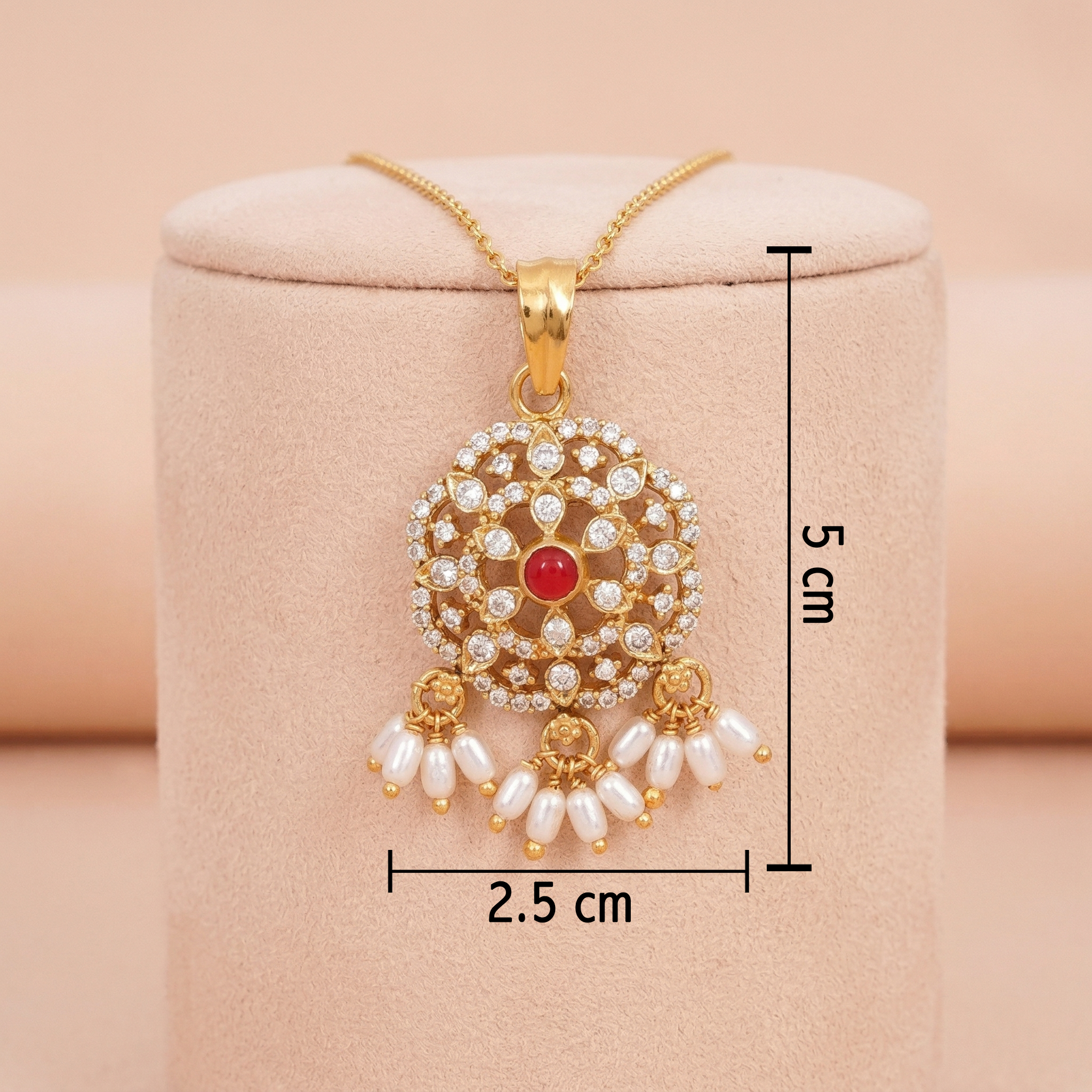 Traditional Gold-Toned Floral Mandala Pendant Ivanah Silver