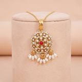 Traditional Gold-Toned Floral Mandala Pendant Ivanah Silver