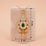 Ornate Gold-Toned Lotus Motif Pendant Ivanah Silver