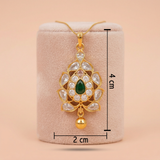 Ornate Gold-Toned Lotus Motif Pendant Ivanah Silver