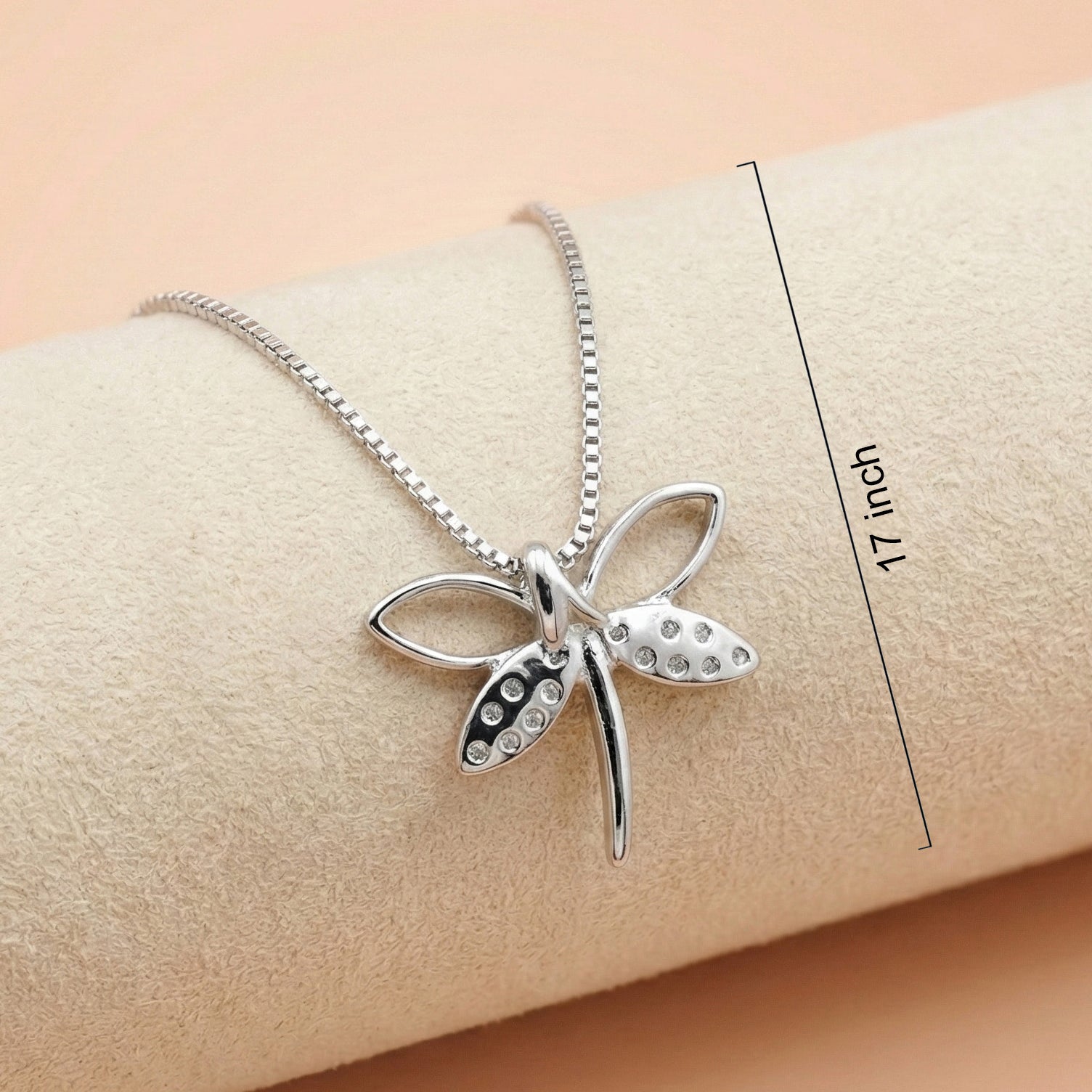 92.5 Silver Crystal Dragonfly  Chain with Pendant Ivanah Silver