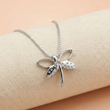92.5 Silver Crystal Dragonfly  Chain with Pendant Ivanah Silver