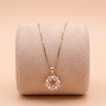 92.5 Silver Rose Gold Finish Eternal Bloom Wreath Pendant with Chain Ivanah Silver