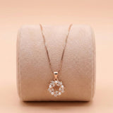 92.5 Silver Rose Gold Finish Eternal Bloom Wreath Pendant with Chain Ivanah Silver