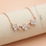 92.5 Rose Gold Floral Heart Chin with Pendant Ivanah Silver